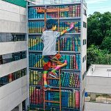 Eduardo Kobra destaca a importância dos livros em mural na cidade de Sorocaba