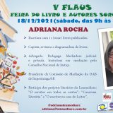 Adriana Rocha lança o 11º livro na Edição Virtual da V FLAUS